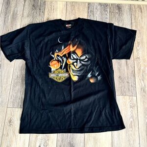 Harley-Davidson Black and Orange Skull Tee